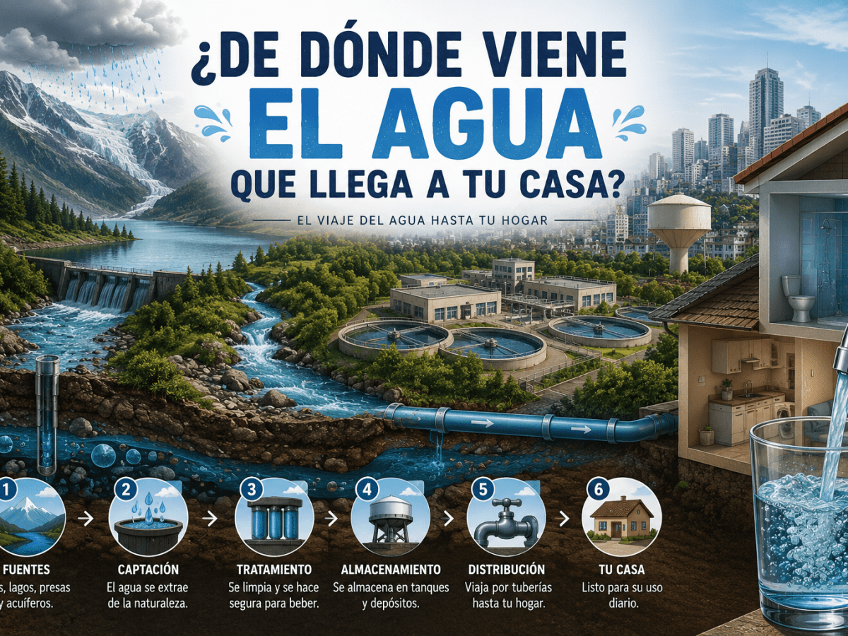 ¿De dónde viene el agua que llega a tu&nbsp;casa?